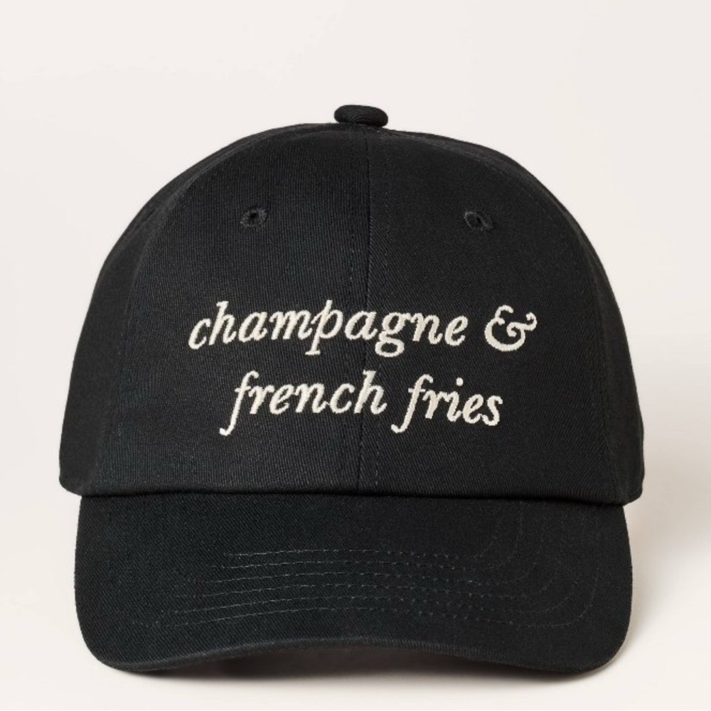 Black Cap with Embroidered Text